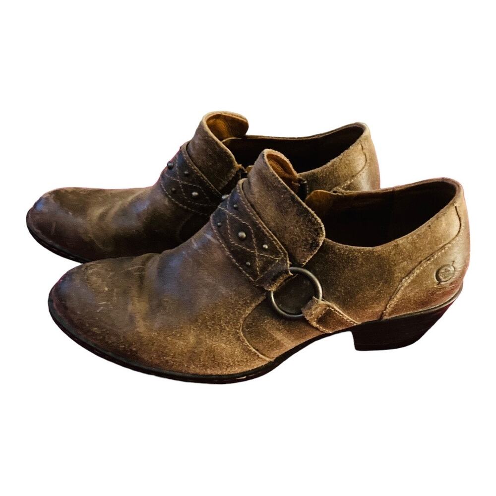 Born Distressed Shooties Loriei Style Side Zipper Brown Size 9.5 - Picture 7 of 11